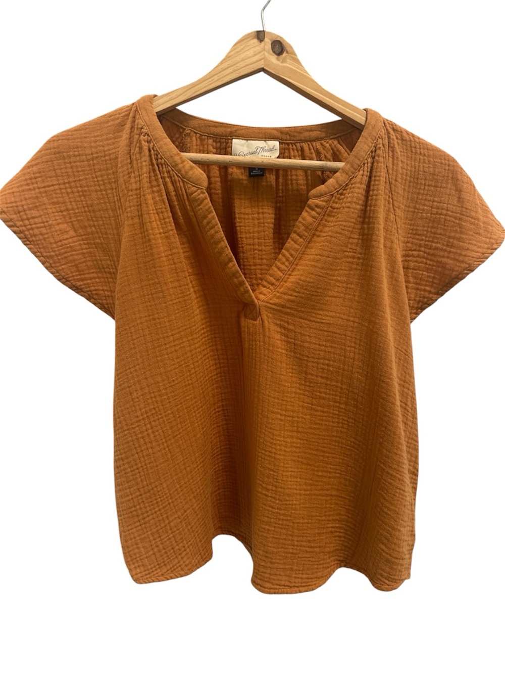 Universal Thread Rust Gauze V-Neck Tunic Sz S hippy, boho chic